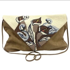 patricia smith moon bag cross stitched